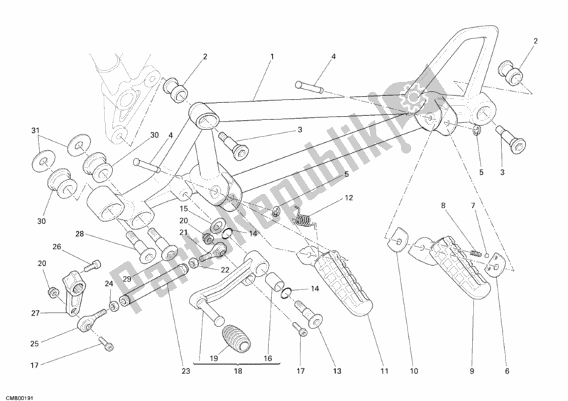 Todas las partes para Reposapiés, Izquierda de Ducati Sportclassic Sport 1000 S 2009